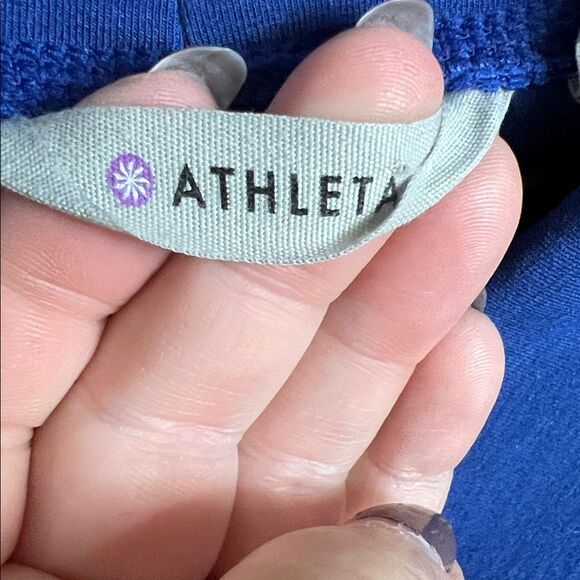 Athleta Women’s Size Small Blue Violet Wool V-Neck Sweatshirt Dress - Picture 3 of 7